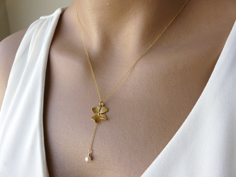 Orchid necklace - OpaLandJewelry