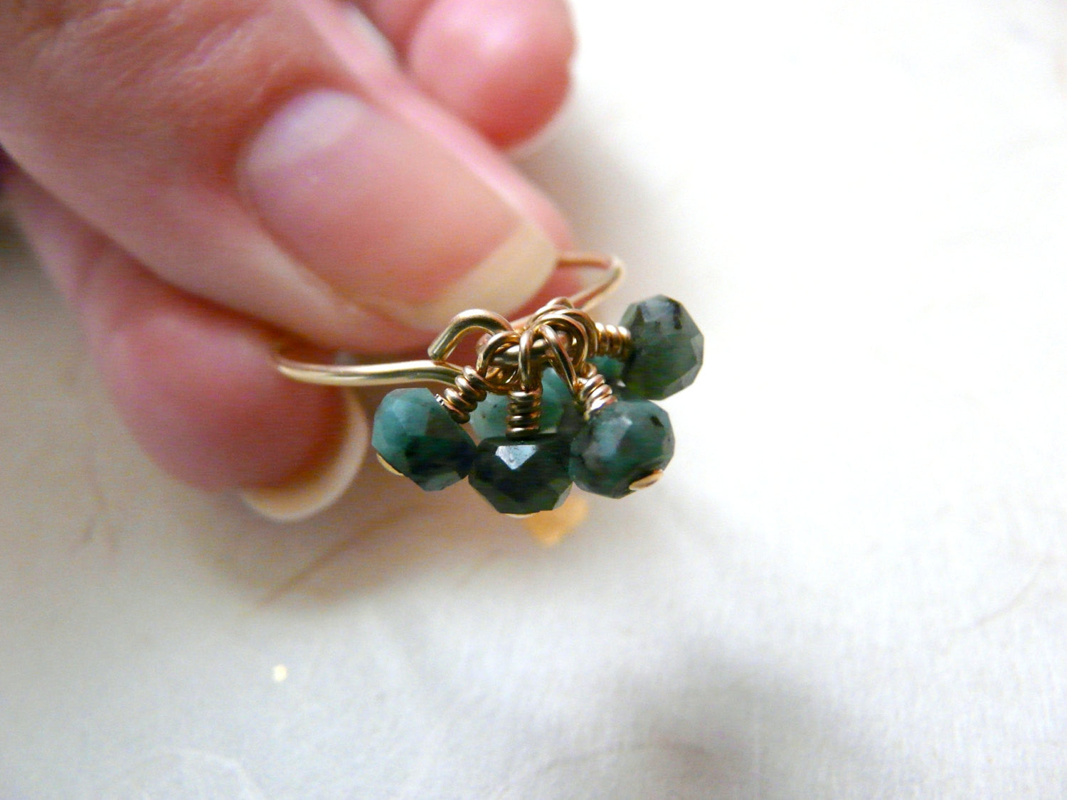 Emerald charm ring - OpaLandJewelry