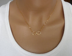 Infinity necklace Gold filled - OpaLandJewelry