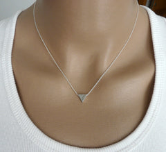 Sterling silver triangle necklace - OpaLandJewelry