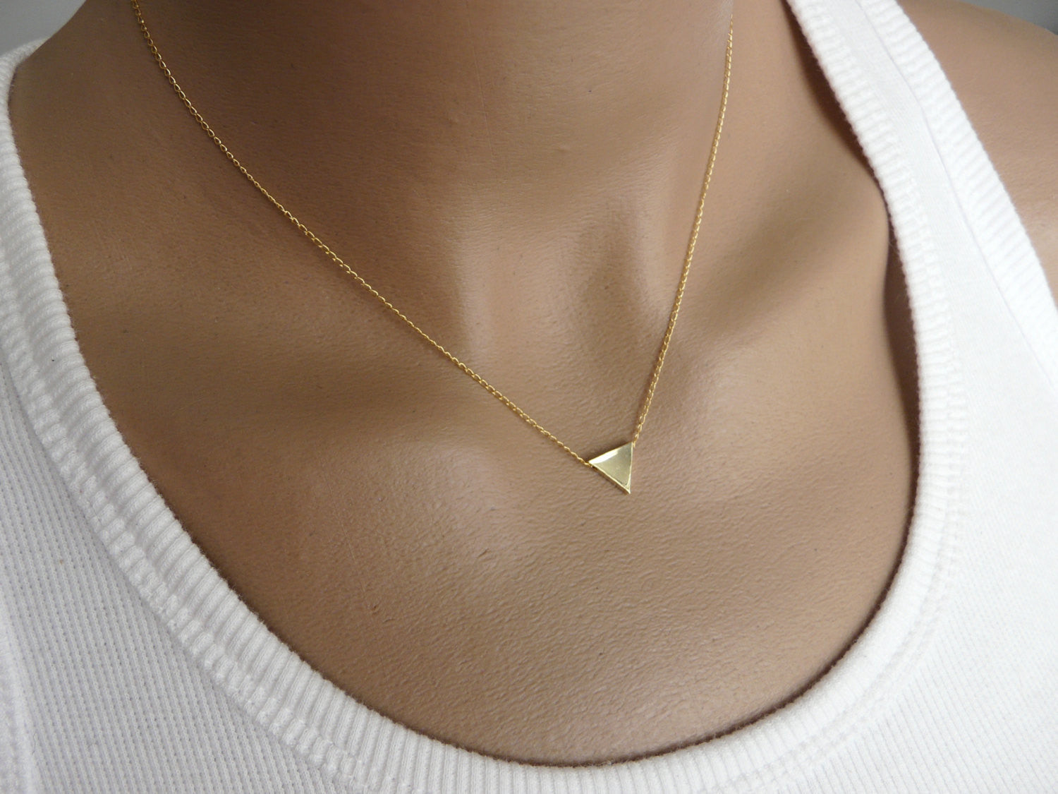 Sterling silver triangle necklace - OpaLandJewelry