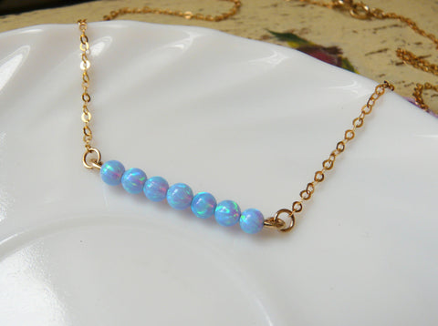 Opal bar necklace - OpaLandJewelry