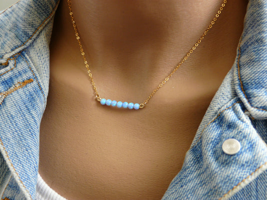 Opal bar necklace - OpaLandJewelry