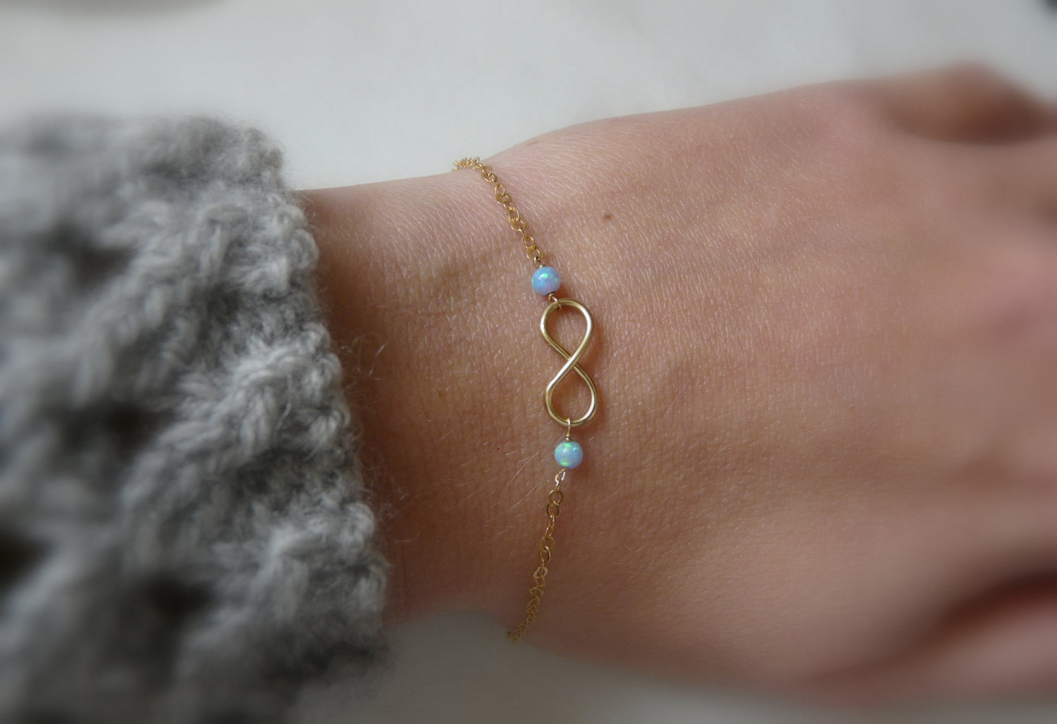 Opal infinity bracelet - OpaLandJewelry