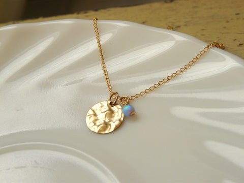 Gold disc necklace - OpaLandJewelry