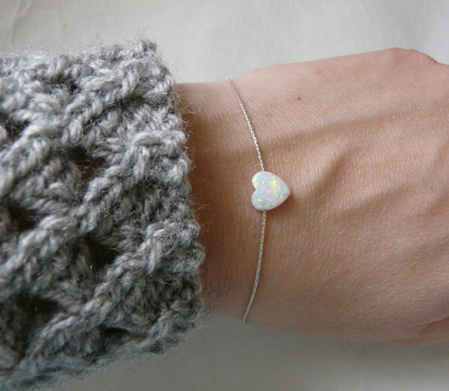 Opal heart bracelet - OpaLandJewelry