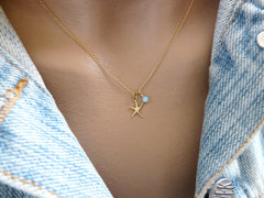 Starfish necklace gold filled - OpaLandJewelry
