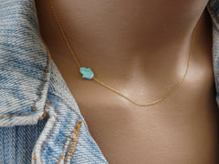 Sideways Hamsa necklace - OpaLandJewelry