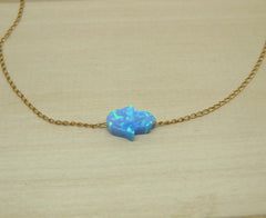 Opal sideways necklace - OpaLandJewelry