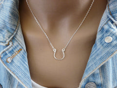 Silver Horseshoe necklace - OpaLandJewelry