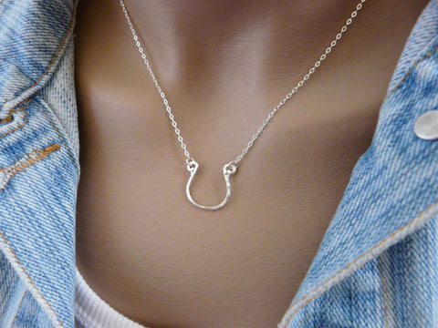 Silver Horseshoe necklace - OpaLandJewelry