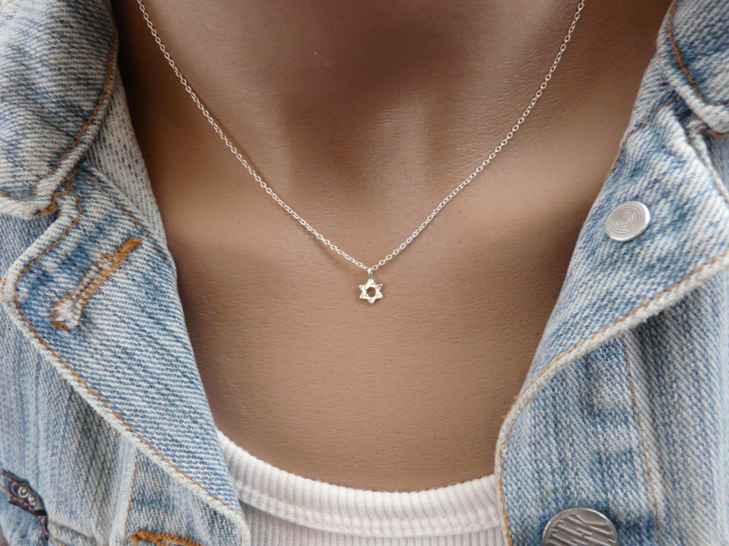 Tiny star of David necklace - OpaLandJewelry