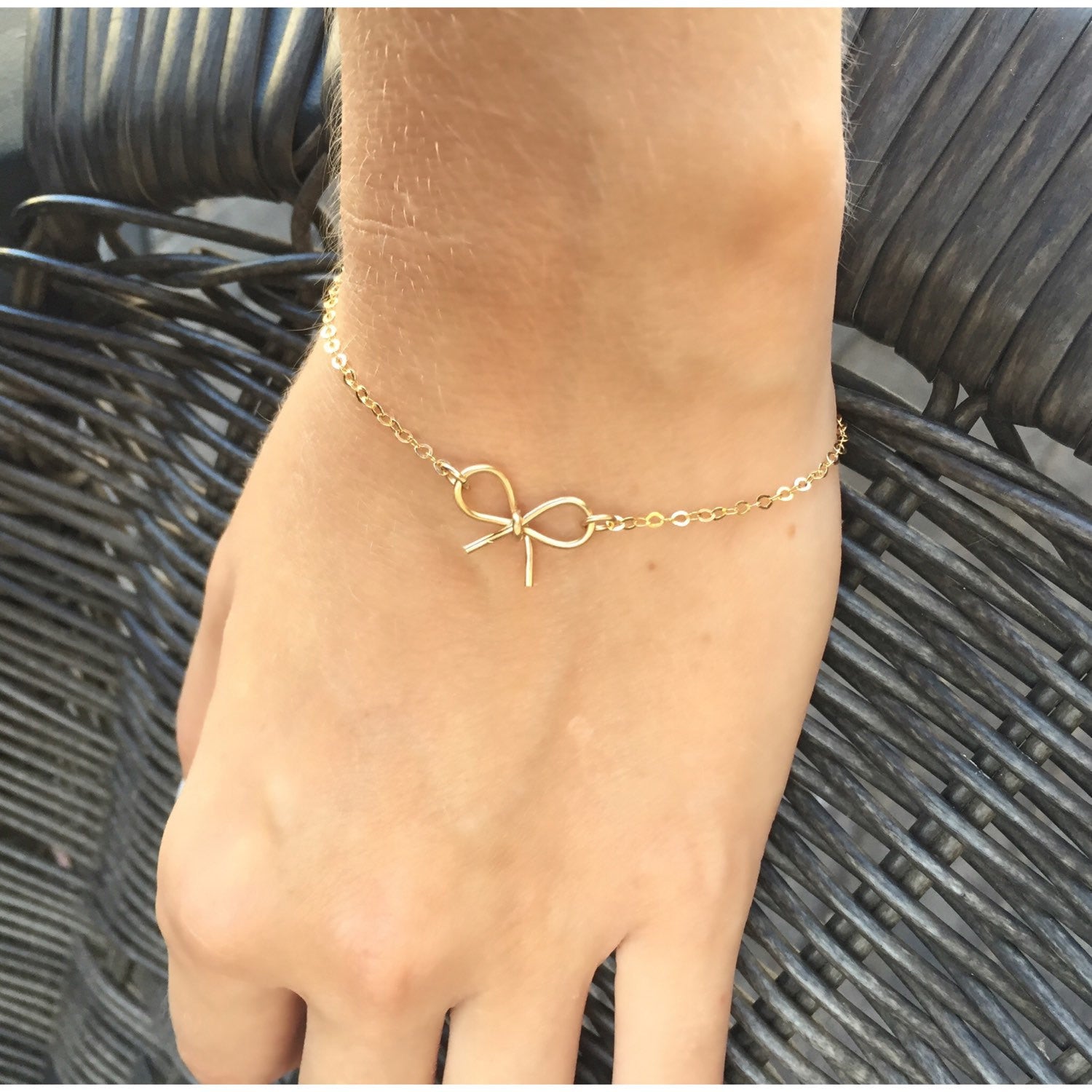 Gold Filled bow bracelet - OpaLandJewelry