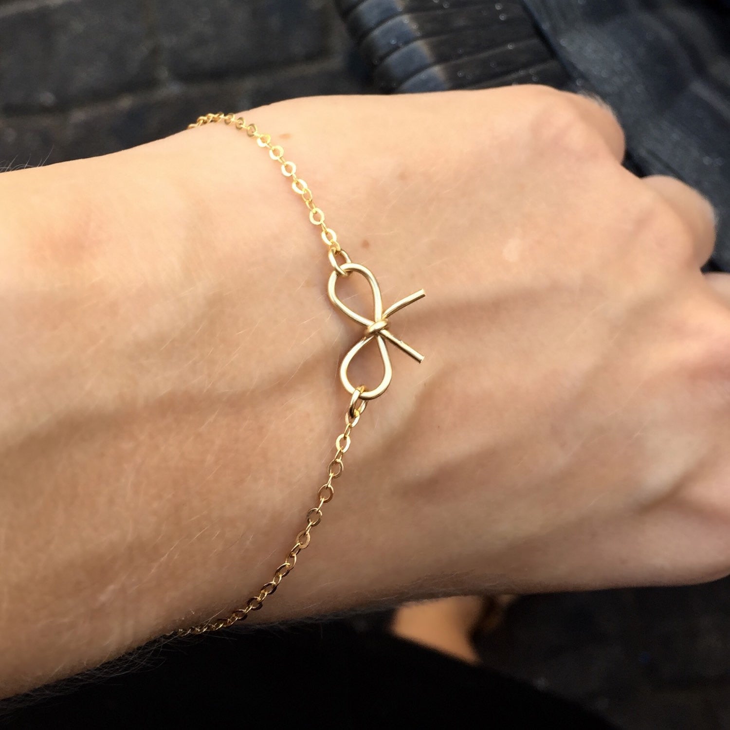 Gold Filled bow bracelet - OpaLandJewelry