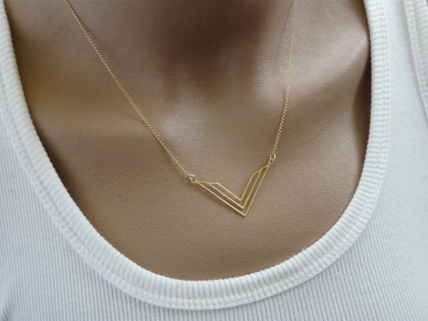 Chevron necklace - OpaLandJewelry