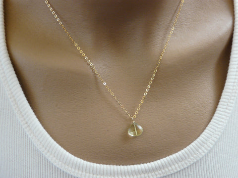 Lemon quartz necklace - OpaLandJewelry