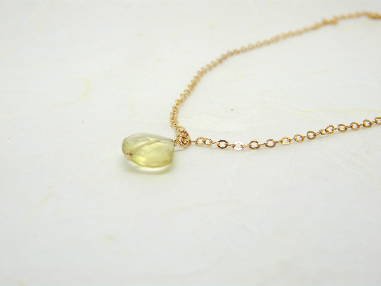 Lemon quartz necklace - OpaLandJewelry