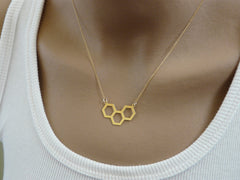Honeycomb geometric necklace - OpaLandJewelry