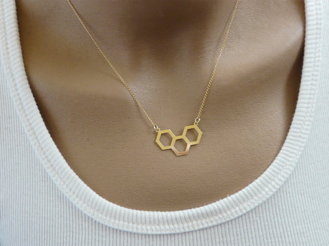 Honeycomb geometric necklace - OpaLandJewelry