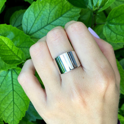 Silver tube ring - OpaLandJewelry