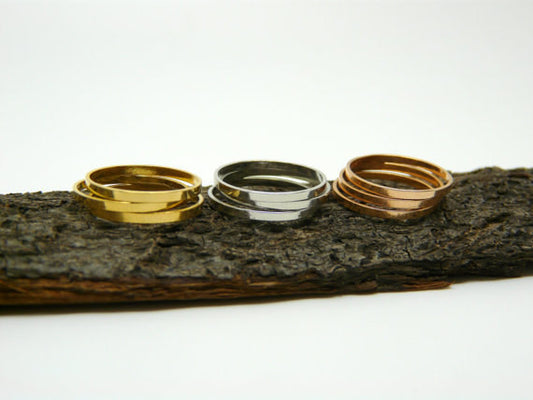 Set of 9 rings Mix colors - OpaLandJewelry