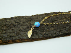 Leaf opal necklace - OpaLandJewelry