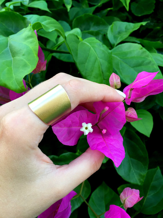 Matte gold tube ring - OpaLandJewelry