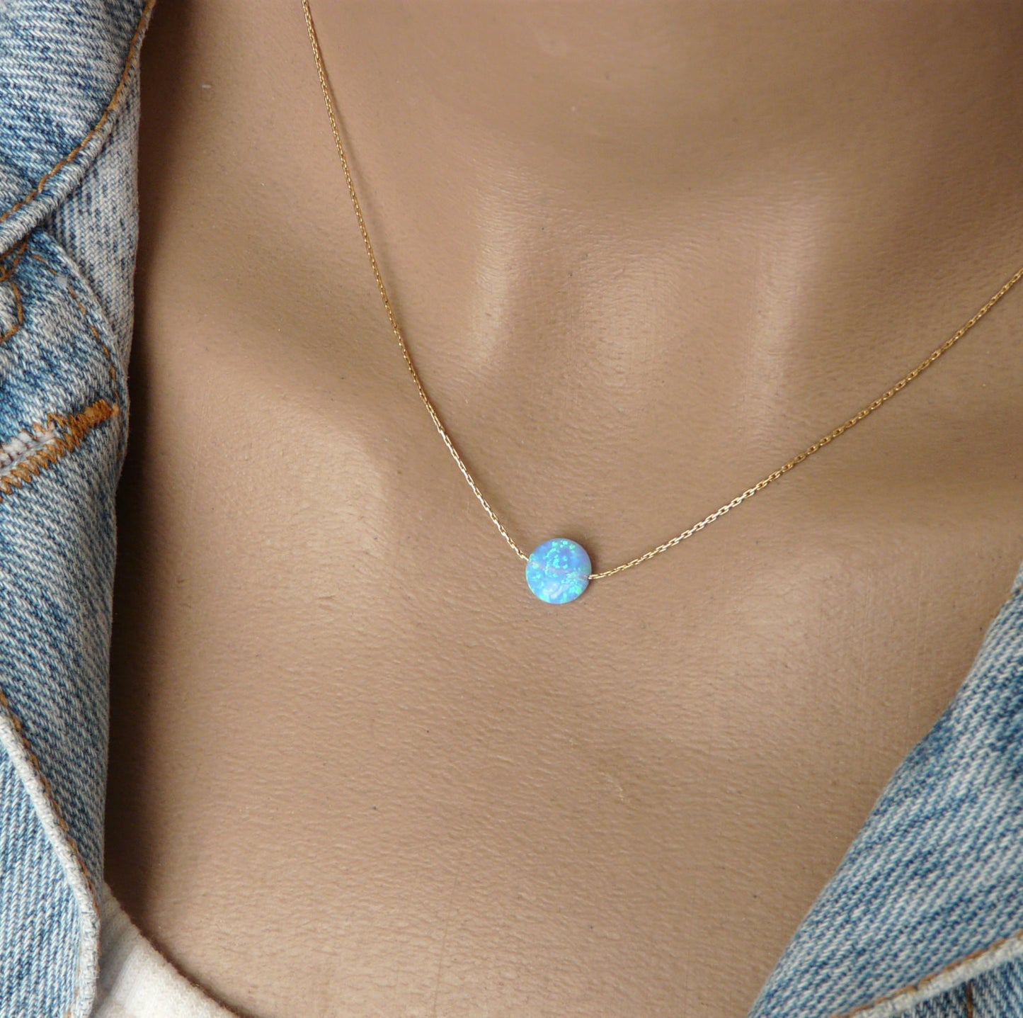 Opal coin necklace - OpaLandJewelry