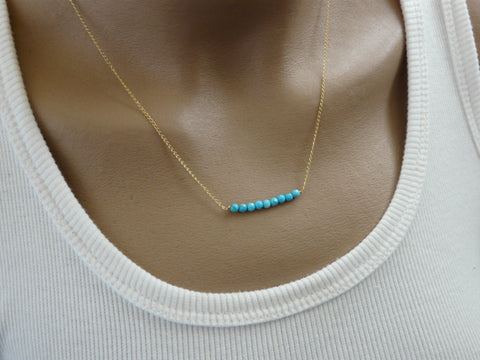 Turquoise bar necklace - OpaLandJewelry