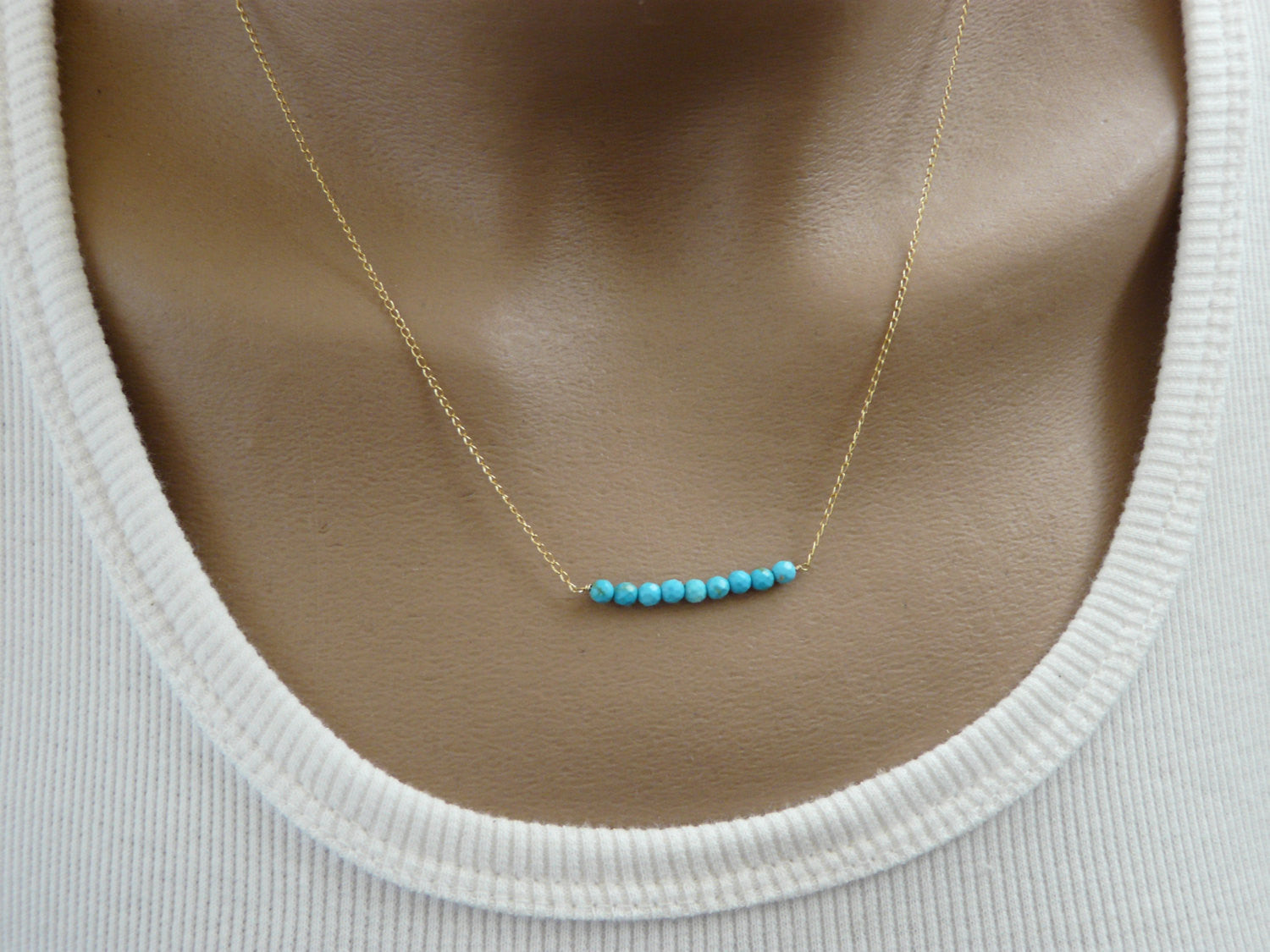 Turquoise bar necklace - OpaLandJewelry