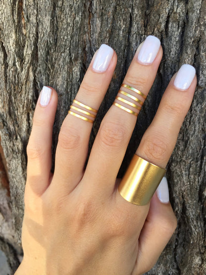 Set of Matte Gold rings - OpaLandJewelry